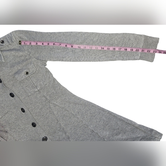 Free People Gray Collared Button Dress Cardigan Size Small - Picture 14 of 16